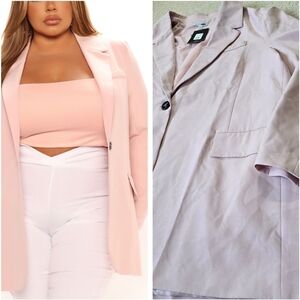 NWT Fashion Nova Charliza Blazer - Blush - Womens Size 3X